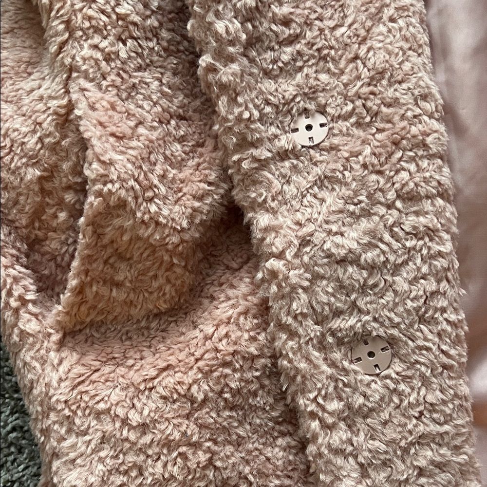 NWOT Mulla Long Teddy Bear Coat in Blush/Pink with Pockets in Size L - Picture 12 of 14